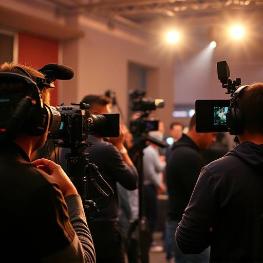 Equipo transmitiendo un evento en vivo con mültiples cámaras